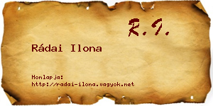 Rádai Ilona névjegykártya