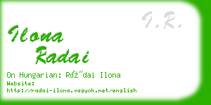 ilona radai business card